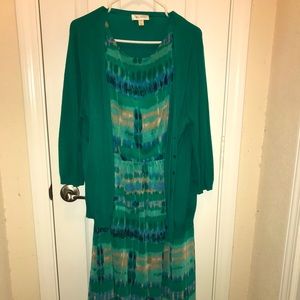 Dressbarn Dress with Matching Cardigan